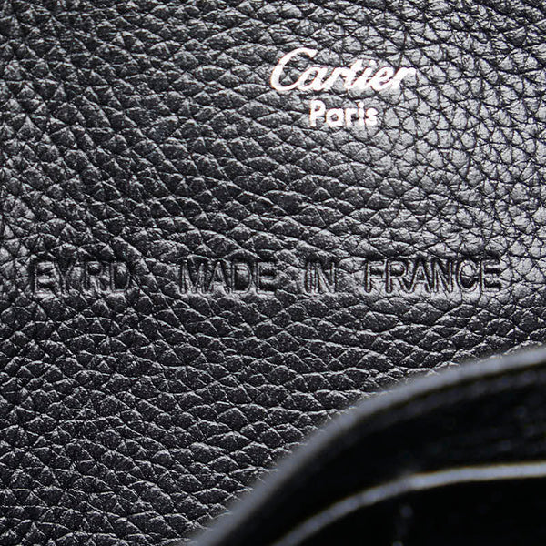 カルティエ パヴィリオン クラシックフェミニン パイソン 長財布 L3001135 ブラック エナメル レザー レディース CARTIER 【中古】