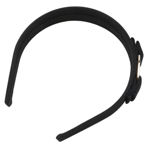 サルヴァトーレフェラガモ ヴィラリボン カチューシャ ヘアバンド ブラック ゴールド キャンバス プラスチック レディース Salvatore Ferragamo 【中古】