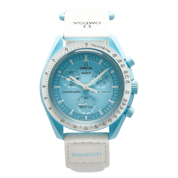 オメガ ×スウォッチ ムーンスウォッチ MISSION TO URANUS ミッション トゥ ウラヌス 腕時計 SO33L100 クオーツ ブルー文字盤 セラミック ナイロン メンズ OMEGA 【中古】