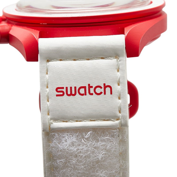 オメガ ×スウォッチ ムーンスウォッチ MISSION TO MARS ミッション トゥ マーズ 腕時計 SO33R100 クオーツ ホワイト文字盤 セラミック ナイロン メンズ OMEGA 【中古】