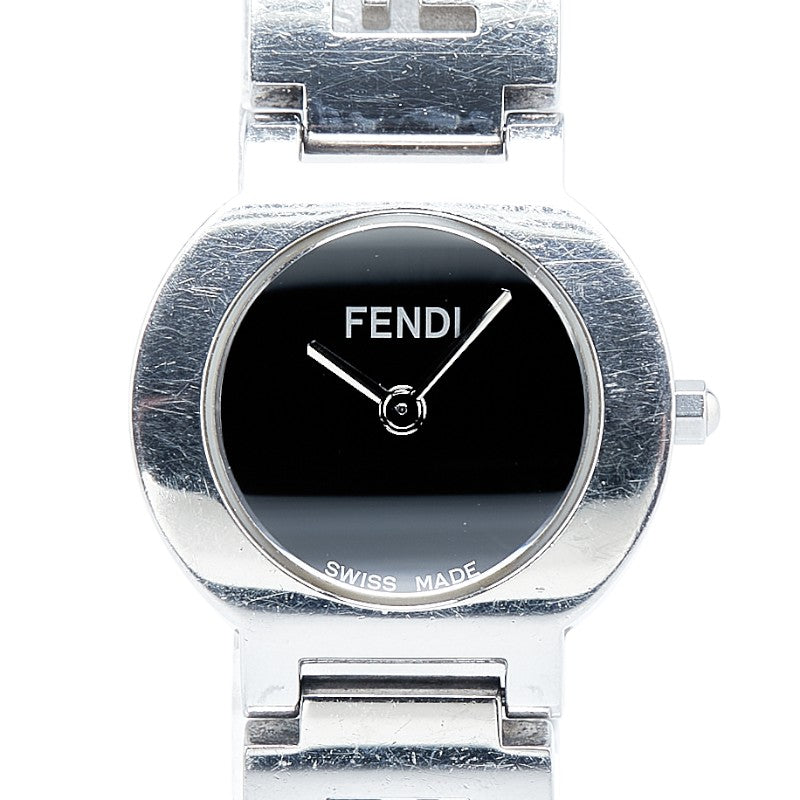 フェンディ 腕時計 3050L クオーツ ブラック文字盤 ステンレススチール レディース FENDI 【中古】