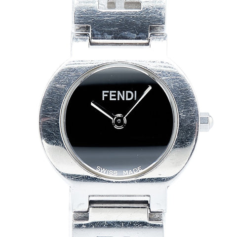 フェンディ 腕時計 3050L クオーツ ブラック文字盤 ステンレススチール レディース FENDI 【中古】