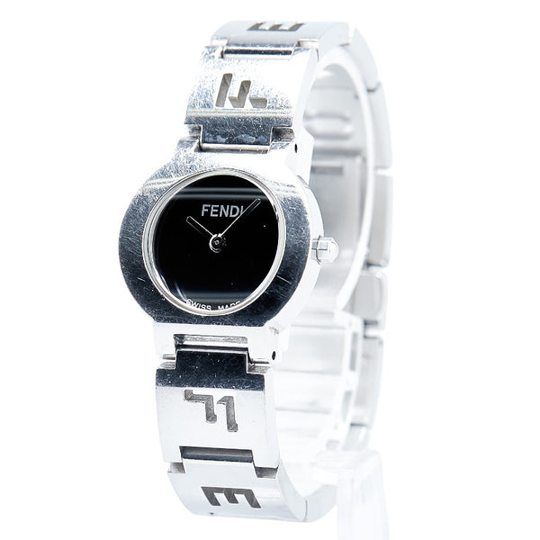 フェンディ 腕時計 3050L クオーツ ブラック文字盤 ステンレススチール レディース FENDI 【中古】