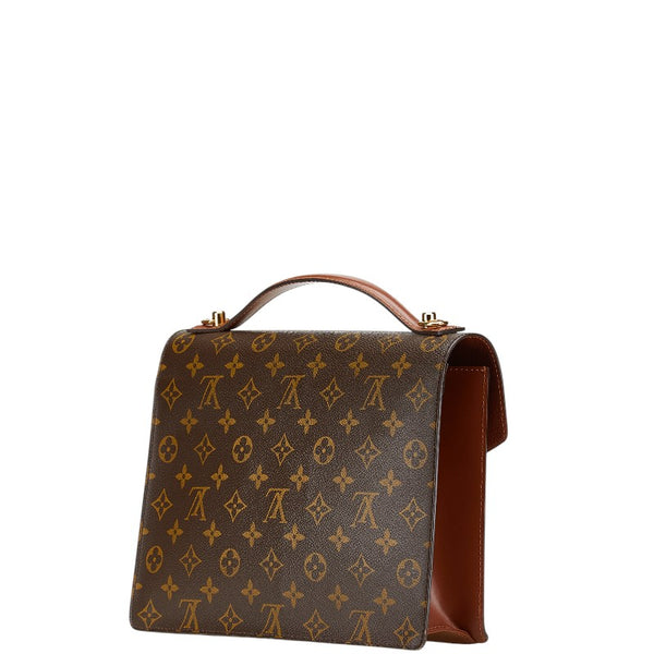 ルイ ヴィトン モノグラム モンソー28 ハンドバッグ ショルダーバッグ 2WAY M51185 ブラウン PVC レザー レディース LOUIS VUITTON 【中古】