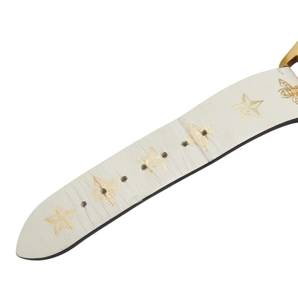 グッチ Gタイムレス 星 スター 蜂 ビー モチーフ 腕時計 126.4 クオーツ ベージュ文字盤 ステンレススチール レザー レディース GUCCI 【中古】