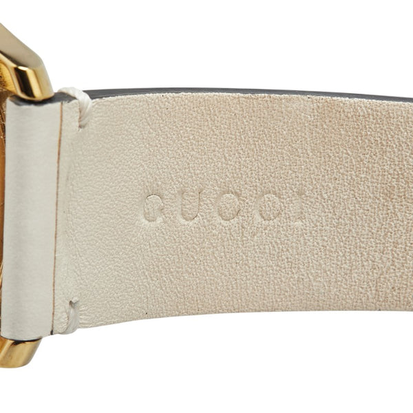 グッチ Gタイムレス 星 スター 蜂 ビー モチーフ 腕時計 126.4 クオーツ ベージュ文字盤 ステンレススチール レザー レディース GUCCI 【中古】