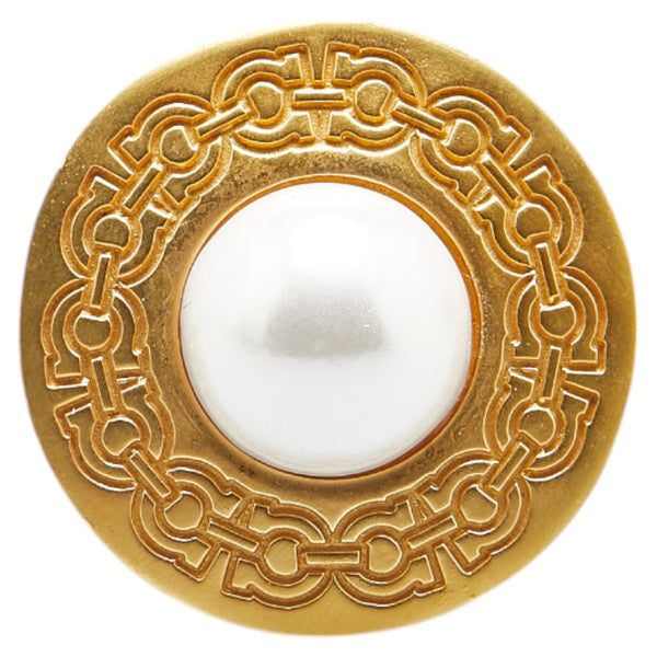 サルヴァトーレフェラガモ ガンチーニ ラウンド スカーフリング ゴールド メッキ フェイクパール レディース Salvatore Ferragamo 【中古】