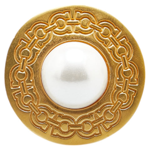 サルヴァトーレフェラガモ ガンチーニ ラウンド スカーフリング ゴールド メッキ フェイクパール レディース Salvatore Ferragamo 【中古】