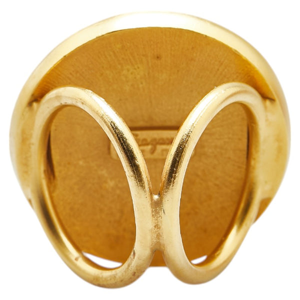 サルヴァトーレフェラガモ ガンチーニ ラウンド スカーフリング ゴールド メッキ フェイクパール レディース Salvatore Ferragamo 【中古】