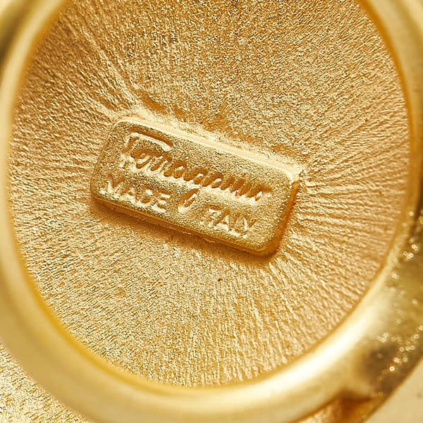 サルヴァトーレフェラガモ ガンチーニ ラウンド スカーフリング ゴールド メッキ フェイクパール レディース Salvatore Ferragamo 【中古】