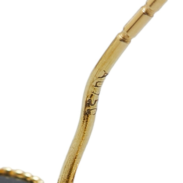 クローバー ネックレス ブレスレット ピアス 3点セット ブラック K18YG イエローゴールド レディース 【中古】