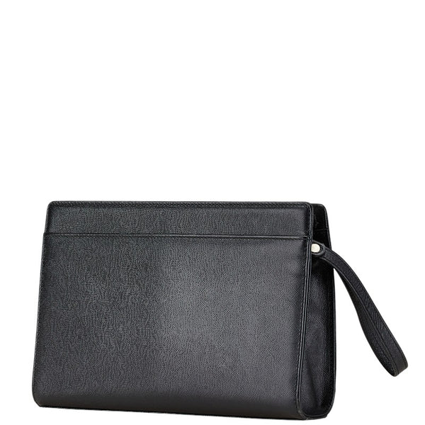 バーバリー クラッチバッグ セカンドバッグ ブラック レザー レディース BURBERRY 【中古】