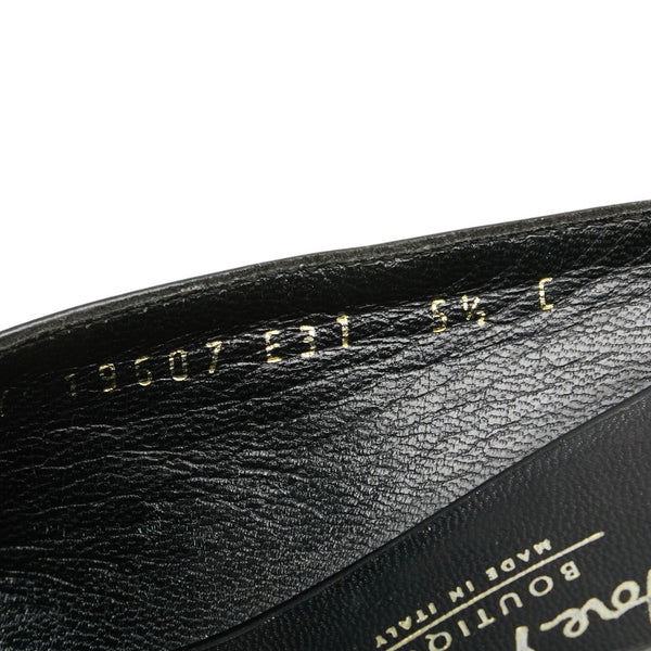 サルヴァトーレフェラガモ ガンチーニ サンダル ウェッジソール 5 1/2 C ブラック レザー レディース Salvatore Ferragamo 【中古】