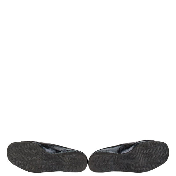 サルヴァトーレフェラガモ ガンチーニ サンダル ウェッジソール 5 1/2 C ブラック レザー レディース Salvatore Ferragamo 【中古】