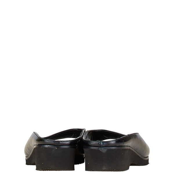 サルヴァトーレフェラガモ ガンチーニ サンダル ウェッジソール 5 1/2 C ブラック レザー レディース Salvatore Ferragamo 【中古】