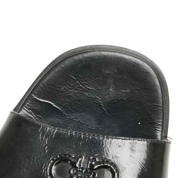 サルヴァトーレフェラガモ ガンチーニ サンダル ウェッジソール 5 1/2 C ブラック レザー レディース Salvatore Ferragamo 【中古】