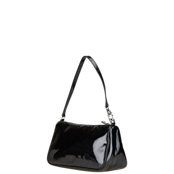 サルヴァトーレフェラガモ ガンチーニ ミニ ハンドバッグ ショルダーバッグ ブラック エナメル レディース Salvatore Ferragamo 【中古】