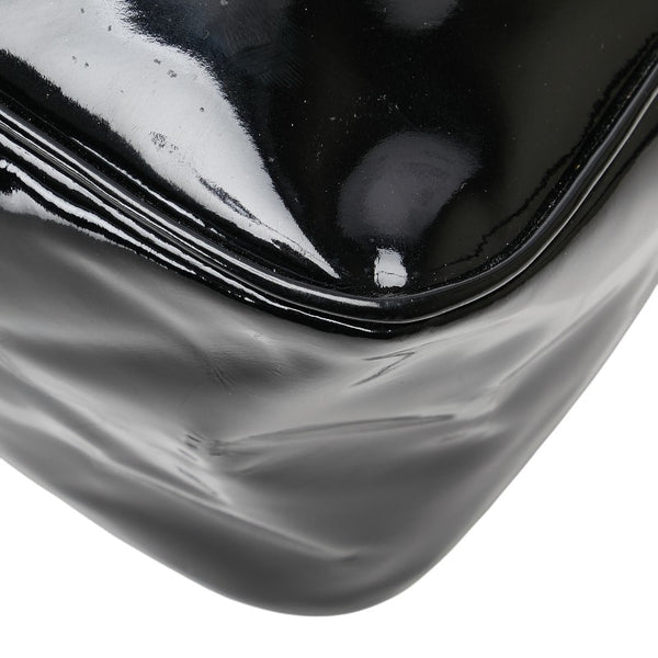 サルヴァトーレフェラガモ ガンチーニ ミニ ハンドバッグ ショルダーバッグ ブラック エナメル レディース Salvatore Ferragamo 【中古】