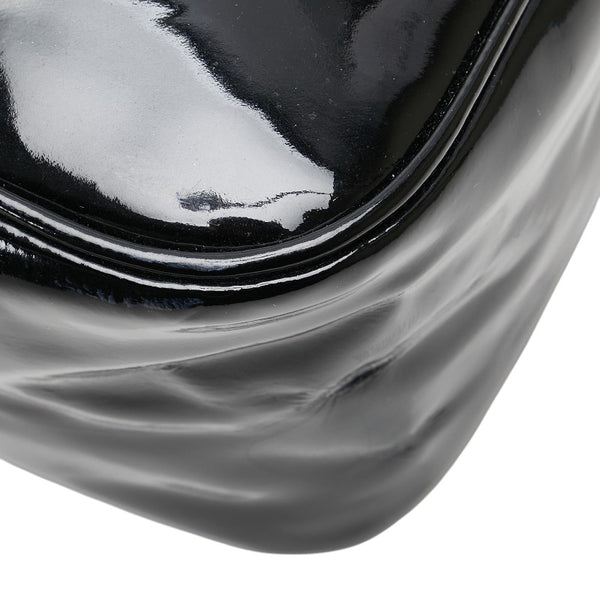 サルヴァトーレフェラガモ ガンチーニ ミニ ハンドバッグ ショルダーバッグ ブラック エナメル レディース Salvatore Ferragamo 【中古】