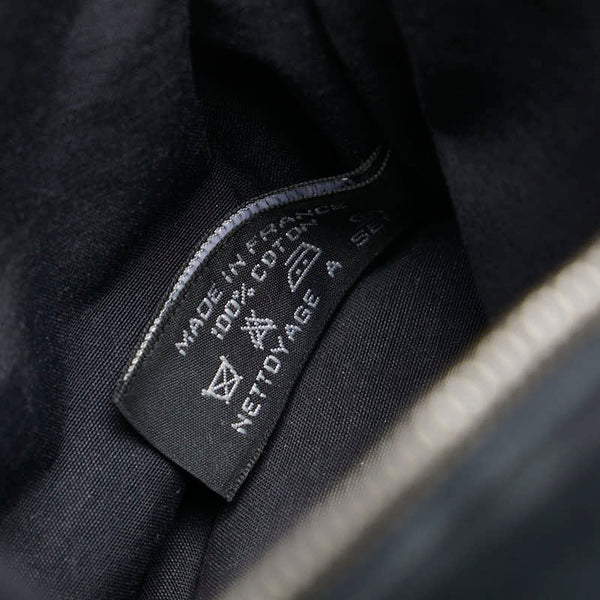 エルメス ボリードポーチ20 ポーチ ブラック ブラウン コットン レザー レディース HERMES 【中古】