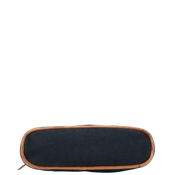 エルメス ボリードポーチ20 ポーチ ブラック ブラウン コットン レザー レディース HERMES 【中古】