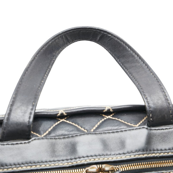 シャネル ワイルドステッチ ハンドバッグ ブラック レザー レディース CHANEL 【中古】