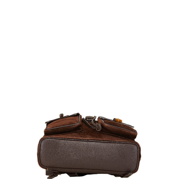 グッチ バンブー リュック バックパック 003 2058 0016 ブラウン レザー スウェード レディース GUCCI 【中古】