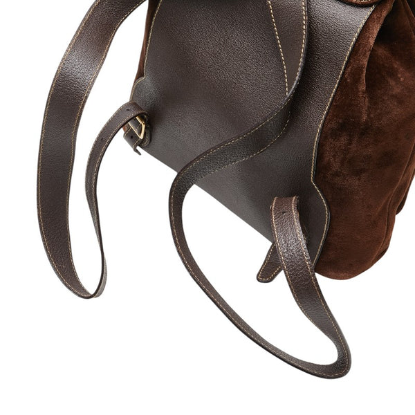 グッチ バンブー リュック バックパック 003 2058 0016 ブラウン レザー スウェード レディース GUCCI 【中古】