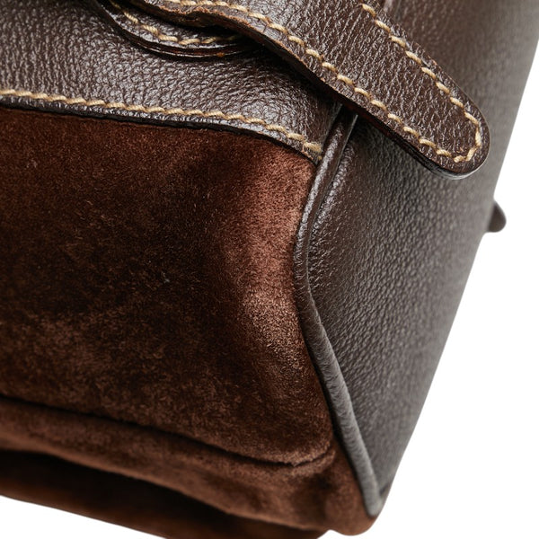 グッチ バンブー リュック バックパック 003 2058 0016 ブラウン レザー スウェード レディース GUCCI 【中古】