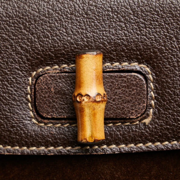 グッチ バンブー リュック バックパック 003 2058 0016 ブラウン レザー スウェード レディース GUCCI 【中古】