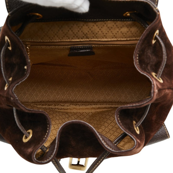 グッチ バンブー リュック バックパック 003 2058 0016 ブラウン レザー スウェード レディース GUCCI 【中古】