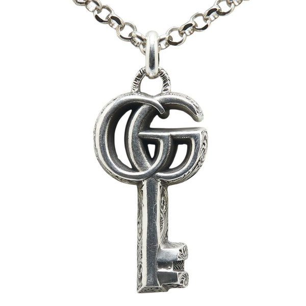 グッチ ダブルG アラベスク キー モチーフ ネックレス SV925 シルバー レディース GUCCI 【中古】