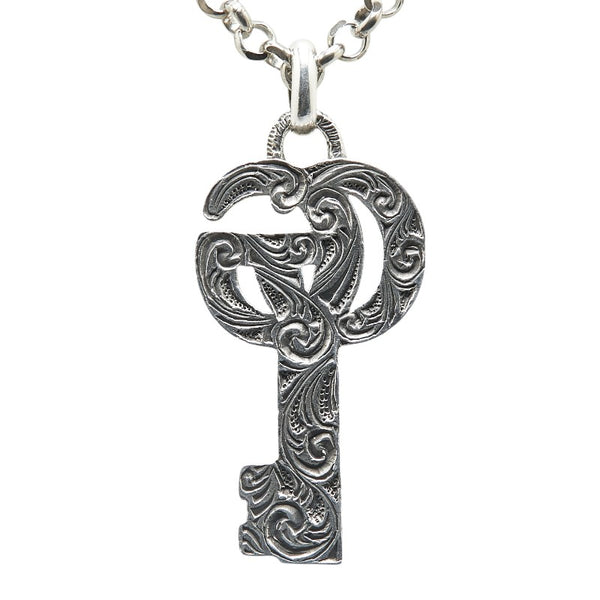 グッチ ダブルG アラベスク キー モチーフ ネックレス SV925 シルバー レディース GUCCI 【中古】