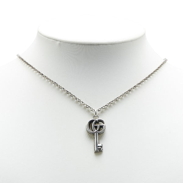 グッチ ダブルG アラベスク キー モチーフ ネックレス SV925 シルバー レディース GUCCI 【中古】