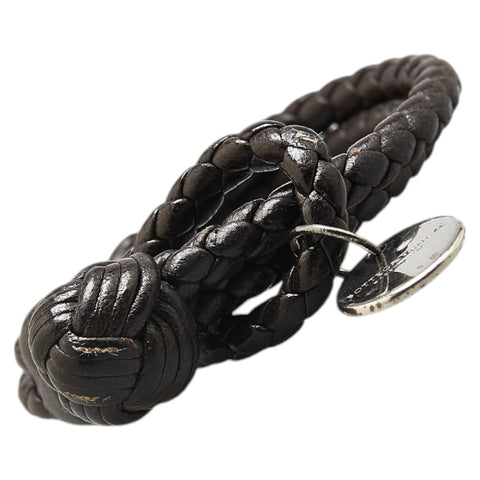 ボッテガヴェネタ イントレチャート ブレスレット ブラウン レザー レディース BOTTEGAVENETA 【中古】