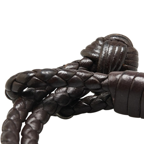 ボッテガヴェネタ イントレチャート ブレスレット ブラウン レザー レディース BOTTEGAVENETA 【中古】