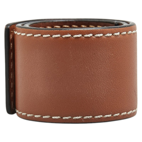 ロエベ アナグラム スモールスラップ ブレスレット タン ブラウン レザー レディース LOEWE 【中古】