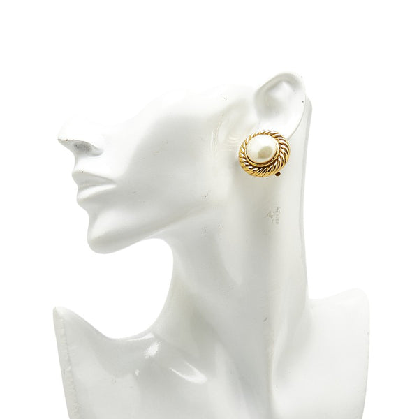 シャネル イヤリング ゴールド メッキ フェイクパール レディース CHANEL 【中古】