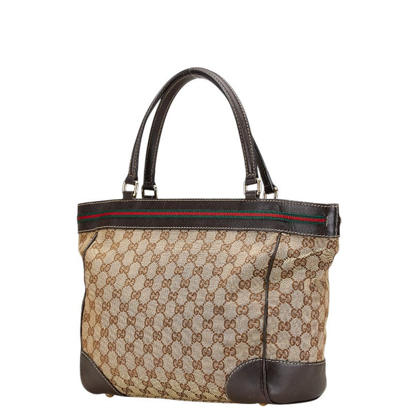 グッチ GGキャンバス シェリーライン メイフェア トートバッグ ハンドーバッグ 257061 ベージュ キャンバス レザー レディース GUCCI 【中古】