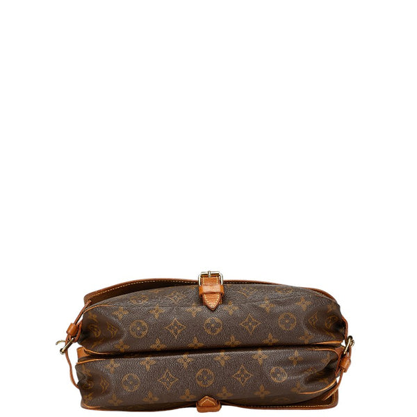 ルイ ヴィトン モノグラム ソミュール30 斜めがけ ショルダーバッグ M42256 ブラウン PVC レザー レディース LOUIS VUITTON 【中古】