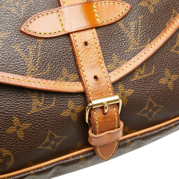 ルイ ヴィトン モノグラム ソミュール30 斜めがけ ショルダーバッグ M42256 ブラウン PVC レザー レディース LOUIS VUITTON 【中古】