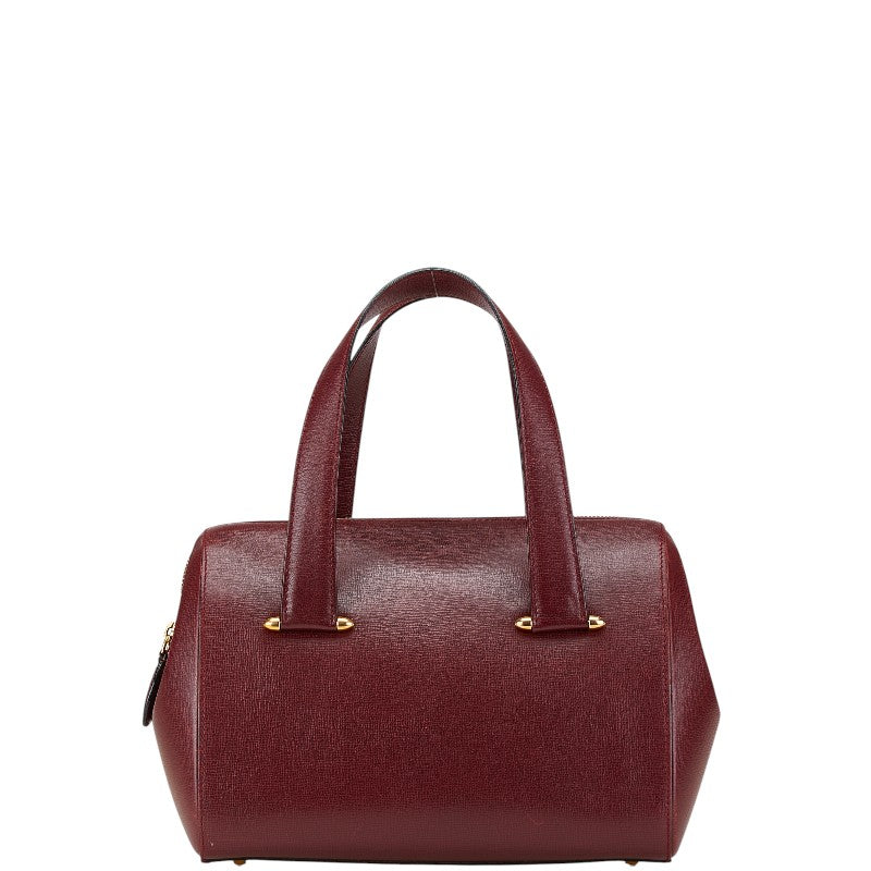 カルティエ マストライン ハンドバッグ ボルドー ワインレッド レザー レディース CARTIER 【中古】