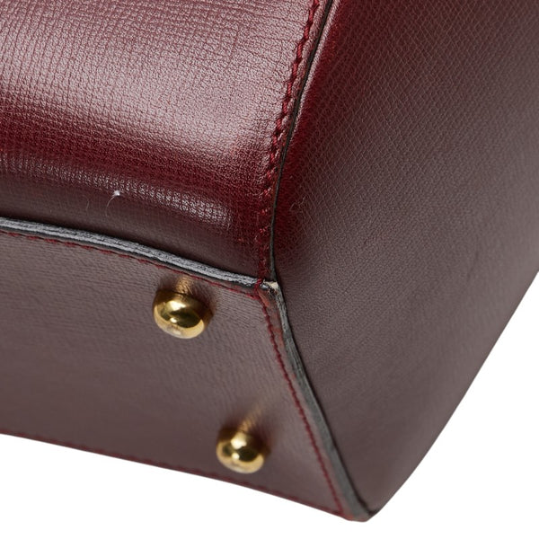 カルティエ マストライン ハンドバッグ ボルドー ワインレッド レザー レディース CARTIER 【中古】