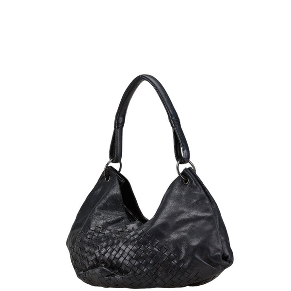 ボッテガヴェネタ イントレチャート ワンショルダーバッグ ハンドバッグ ブラック レザー レディース BOTTEGAVENETA 【中古】