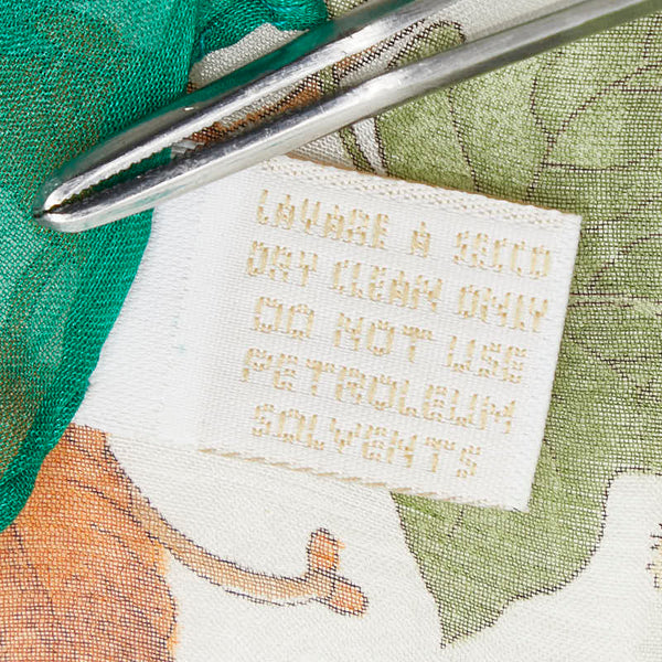 グッチ フローラ スカーフ グリーン マルチカラー シルク レディース GUCCI 【中古】