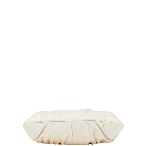 サルヴァトーレフェラガモ ガンチーニ ハンドバッグ AU-21 6317 ホワイト レザー レディース Salvatore Ferragamo 【中古】