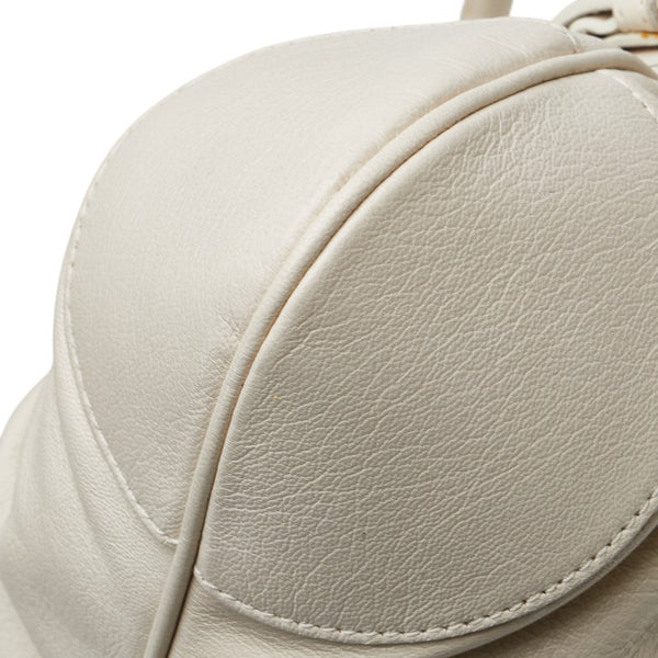 サルヴァトーレフェラガモ ガンチーニ ハンドバッグ AU-21 6317 ホワイト レザー レディース Salvatore Ferragamo 【中古】