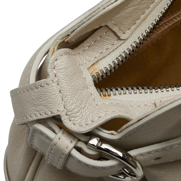 サルヴァトーレフェラガモ ガンチーニ ハンドバッグ AU-21 6317 ホワイト レザー レディース Salvatore Ferragamo 【中古】