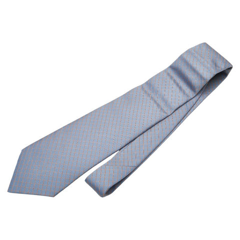 エルメス ネクタイ ライトブルー オレンジ シルク メンズ HERMES 【中古】