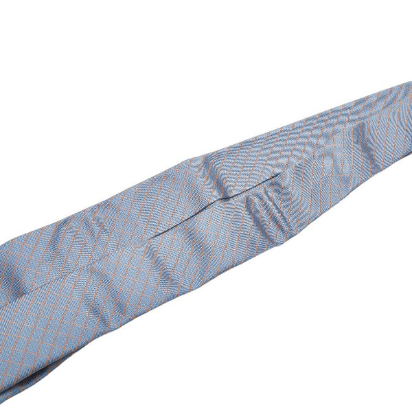 エルメス ネクタイ ライトブルー オレンジ シルク メンズ HERMES 【中古】